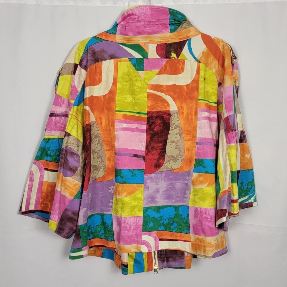 Multicolor Abstract Geometric Jacket #1494 - Picture 10 of 16